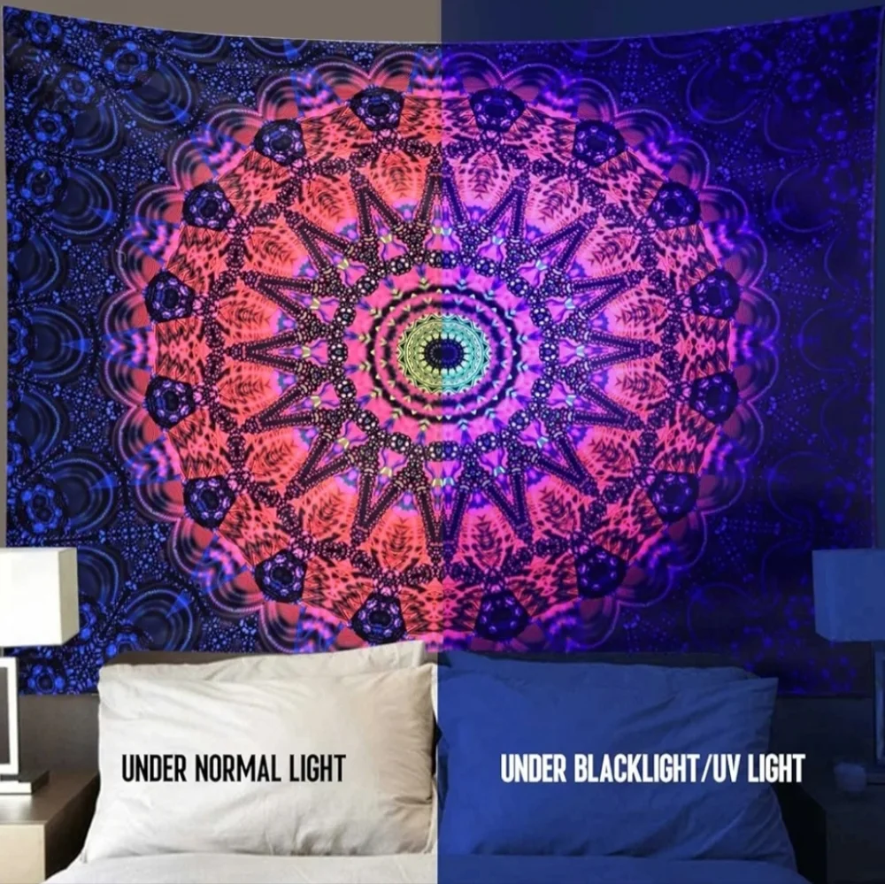 New✨️Blacklight Mandala Tapestry